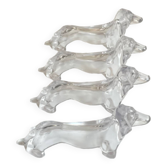 4 Vintage Dachshund Knife Holders