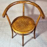 Early 20th century curved wooden office chair