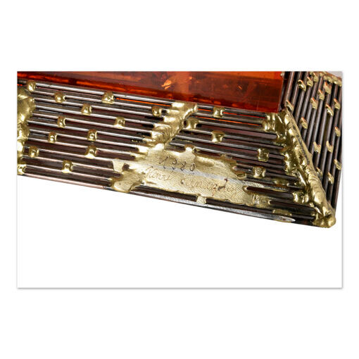 Pair of fractal resin and brass lamps by Henri Fernandez