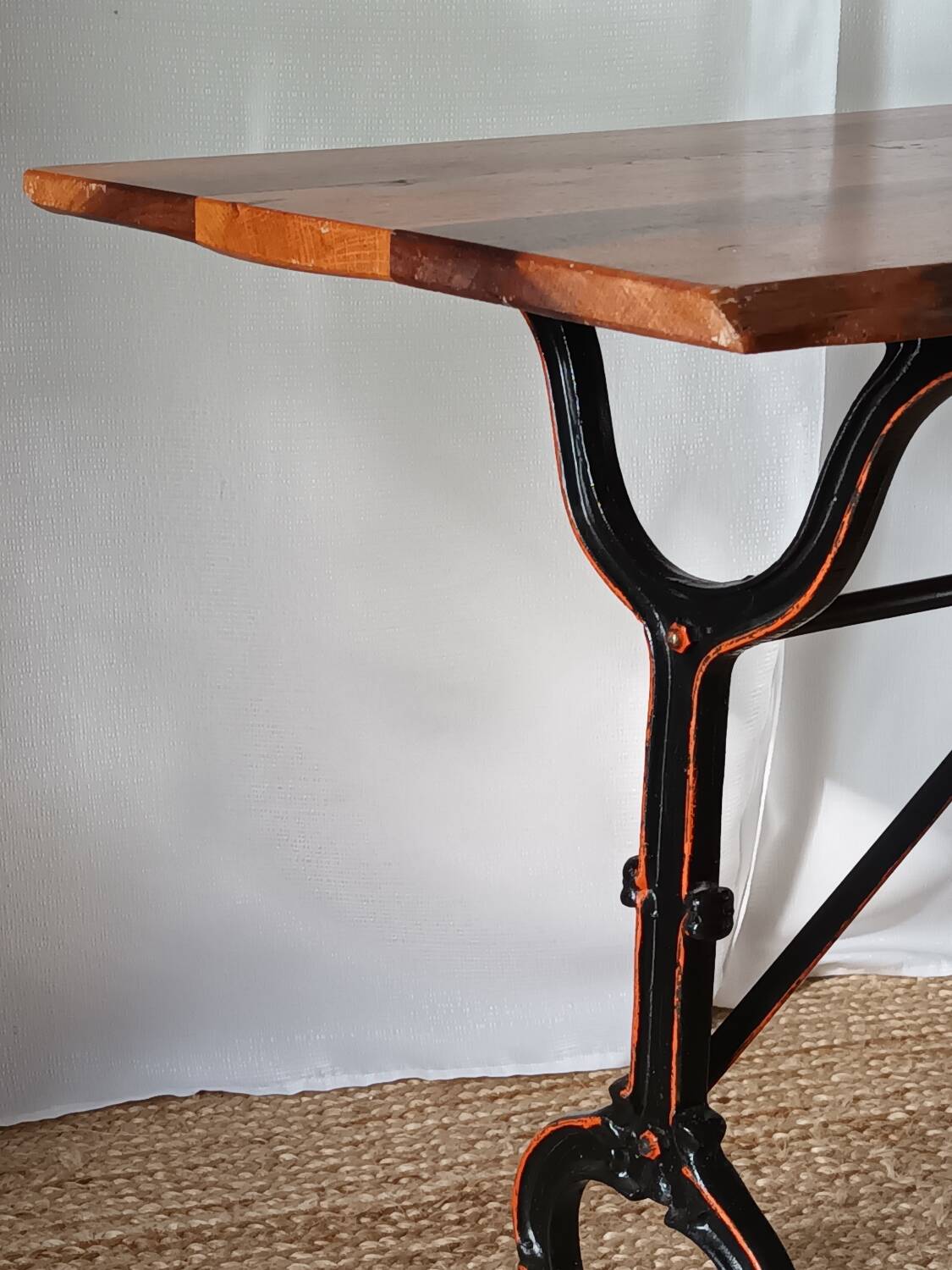 Brutalist walnut bistro table