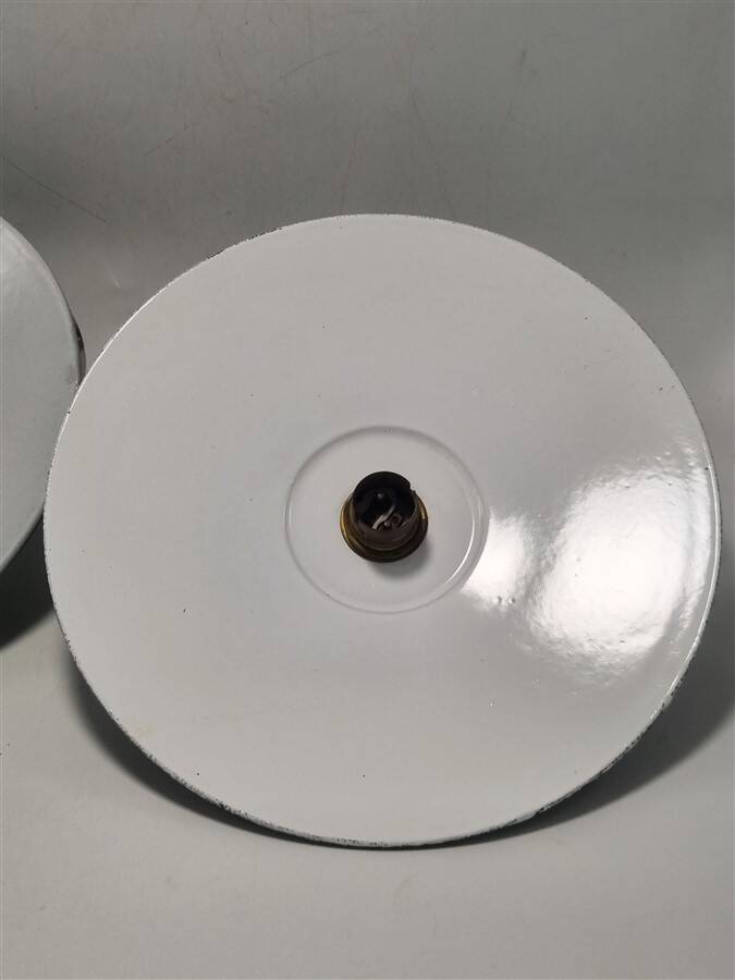 Pair of enamelled sheet metal wall lights