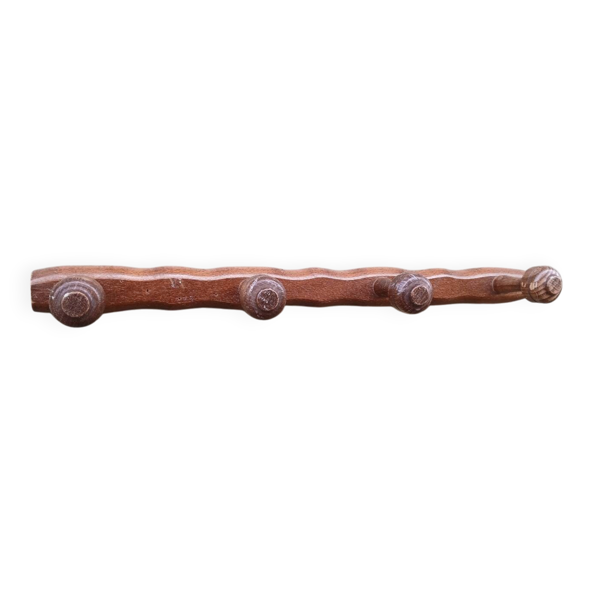 Small antique wooden wall coat rack.