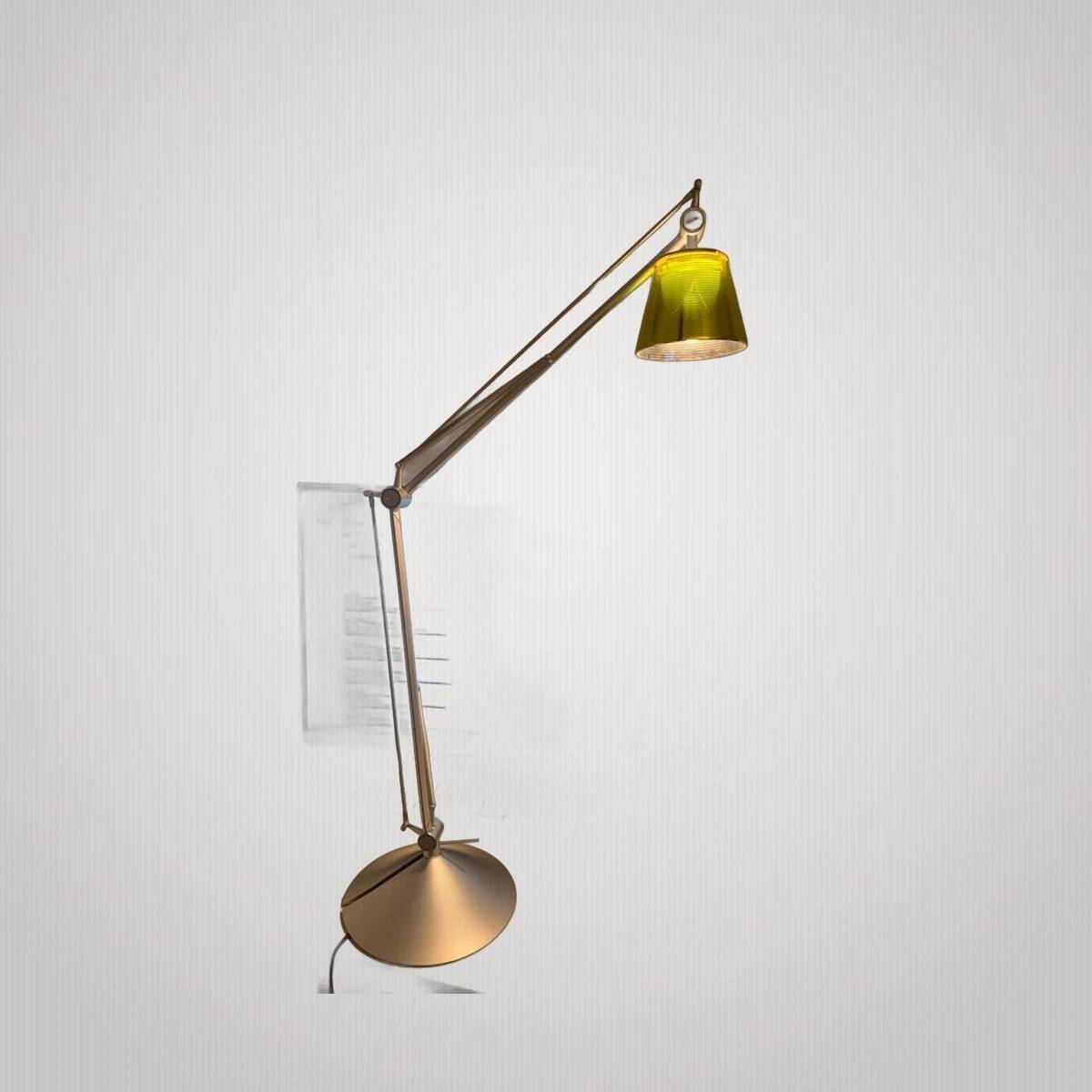 Philippe Starck Archimoon K lamp for Flos 1998 with yellow shade.