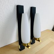 Pair of wall lamps Lunel/Arlus opaline 50s