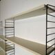 Vintage Nisse Strinning wall rack with 7 off-white shelves