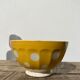 Old bowl Sarreguemines Digoin yellow with white polka dots, antique ceramics