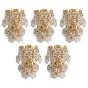 Pairs of Crystal Wall Lights by Kinkeldey, Germany, 1970s
