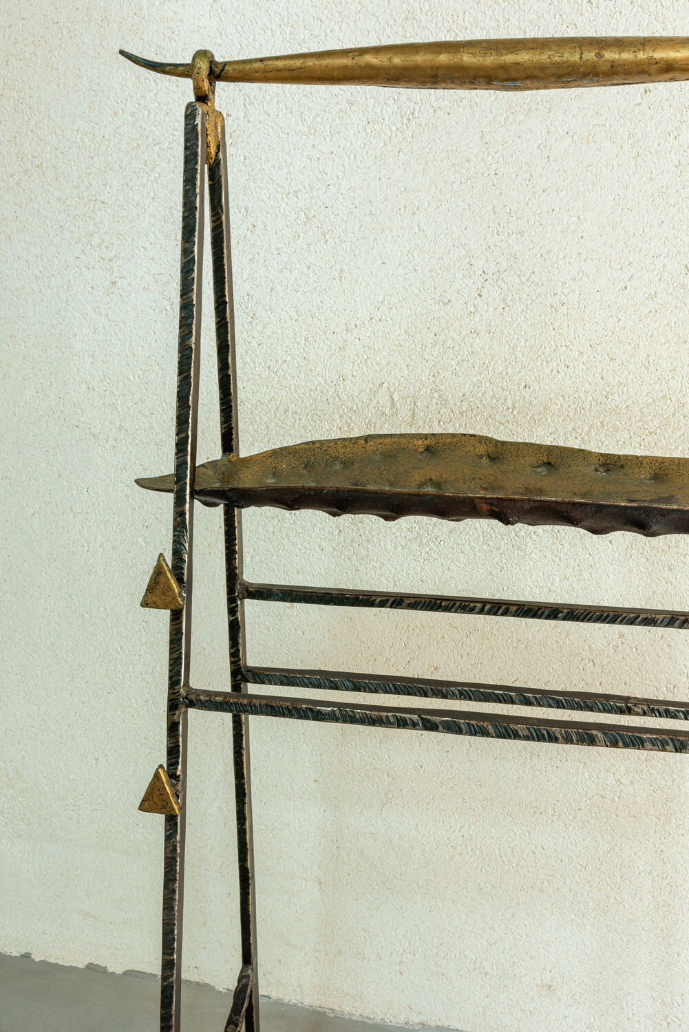 Jean Jacques Argueyrolles, clothes throwers and pockets in patinated welded iron