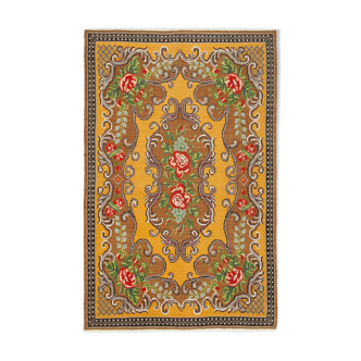 Handmade Vintage Moldovan Brown Kilim 183 cm x 280 cm - 23422