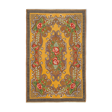 Handmade Vintage Moldovan Brown Kilim 183 cm x 280 cm - 23422