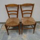 2 antique straw chairs