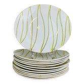 12 assiettes céramique modèle Aurore par Salins, vintage