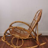 Rocking-chair in balboa and rattan