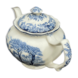 Teapot mill stream Johnson bros vintage blue
