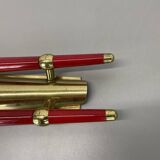 rare minimalist 32cm Brass Theatre Wall Light Sconce, Italy 1950s