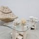 Vintage set travertine coffee tables 1970s