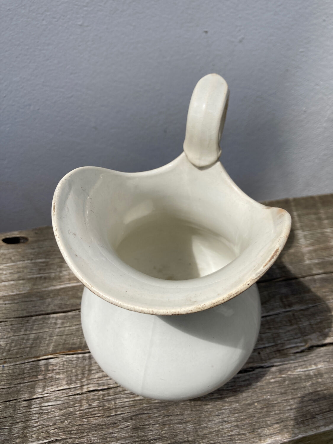 White pitcher earthenware Creil and Montereau nineteenth