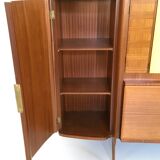 Monumental Wooden Cabinet with Parchment Panels by Gio Ponti, Italy