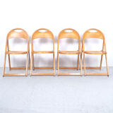 4 chaises pliantes vintage en bois d’OTK, années 1950