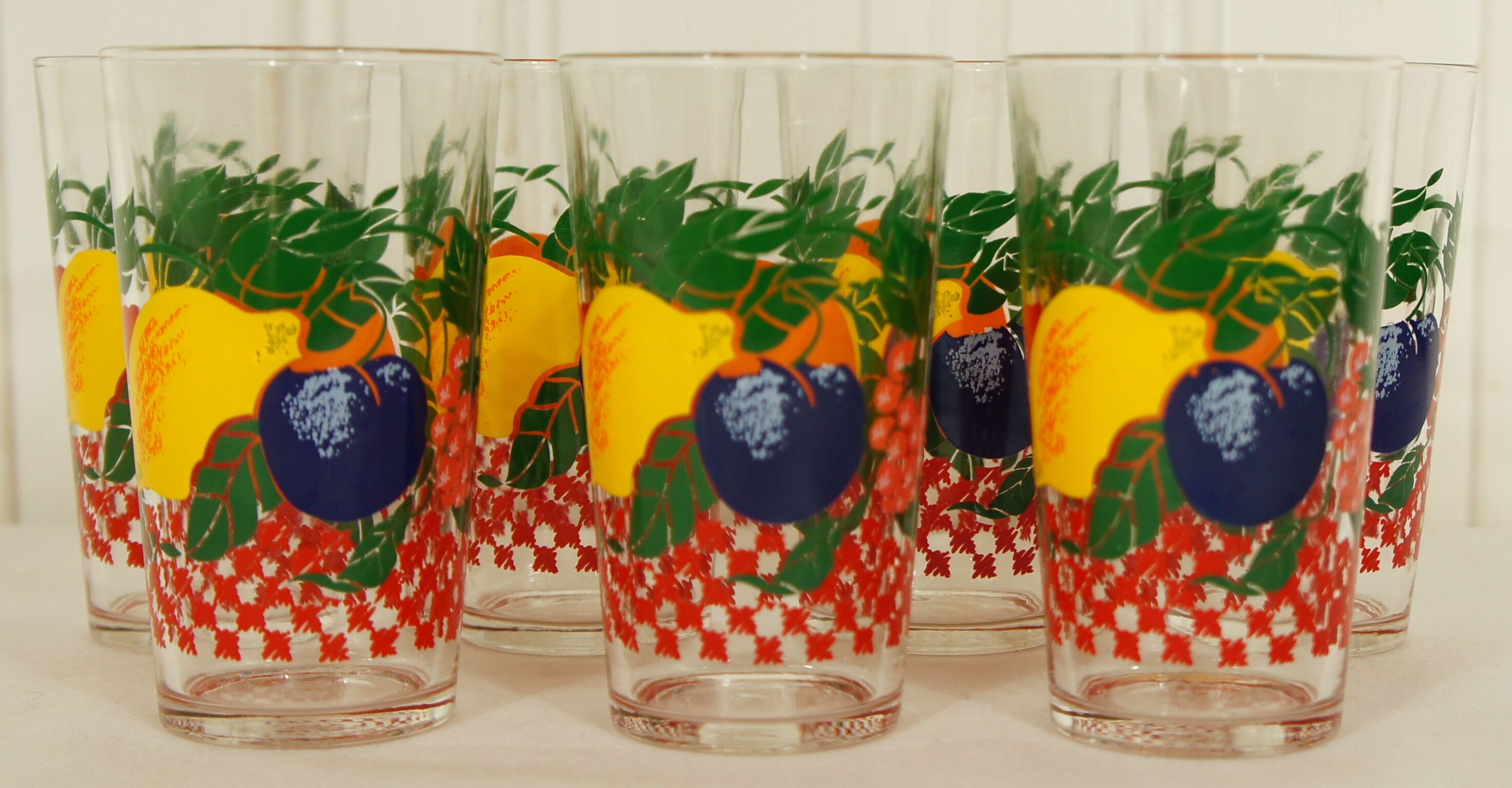 Set of 7 glasses to orangeade VMC Reims 1960