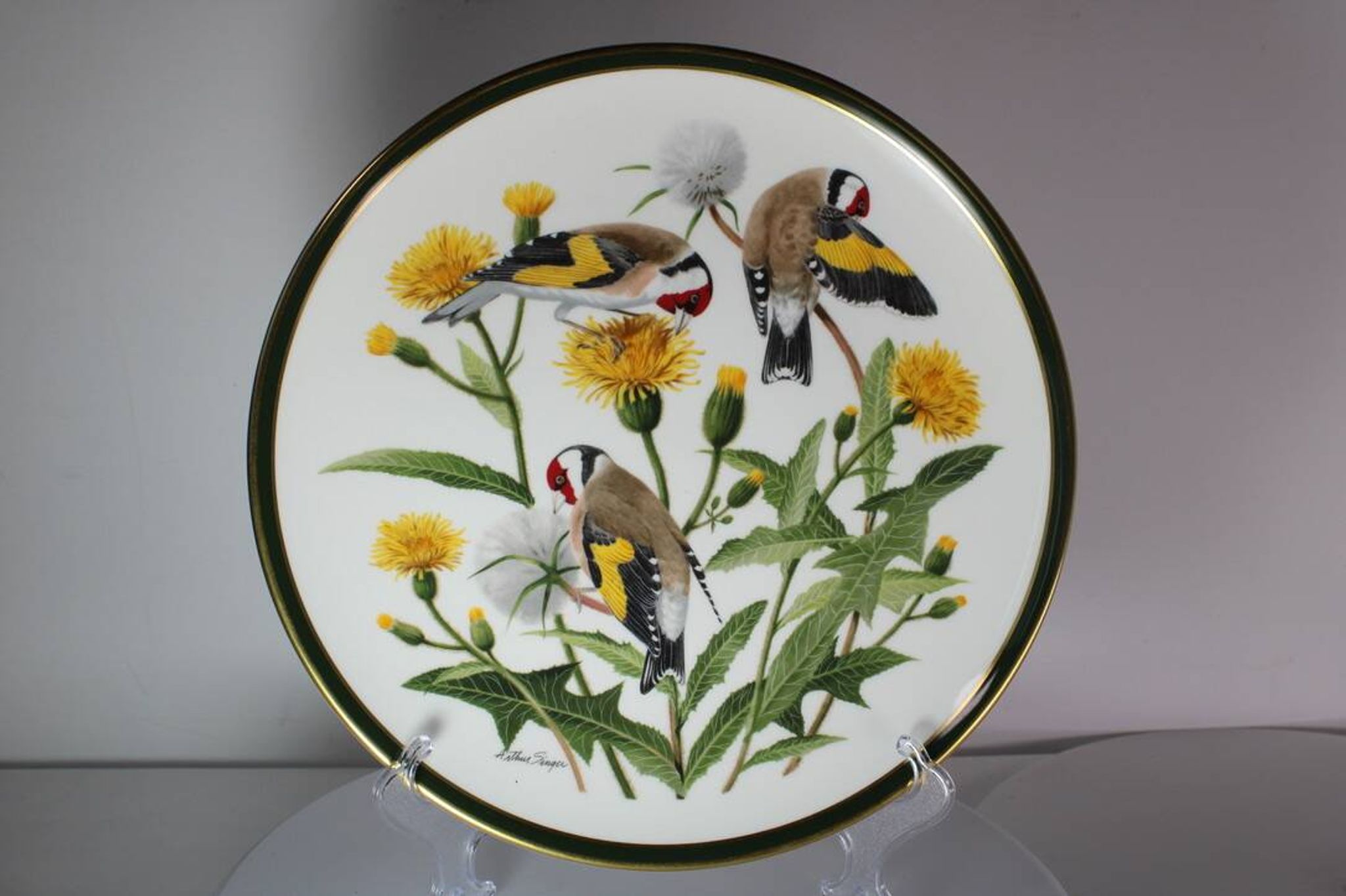 Franklin Wedgwood Singer Arthur plates 1977 x12 "songbirds of the world"