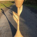 Handcrafted rattan tulip floor lamp