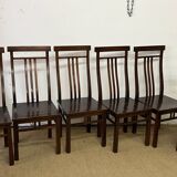 Série de 6 chaises en bois