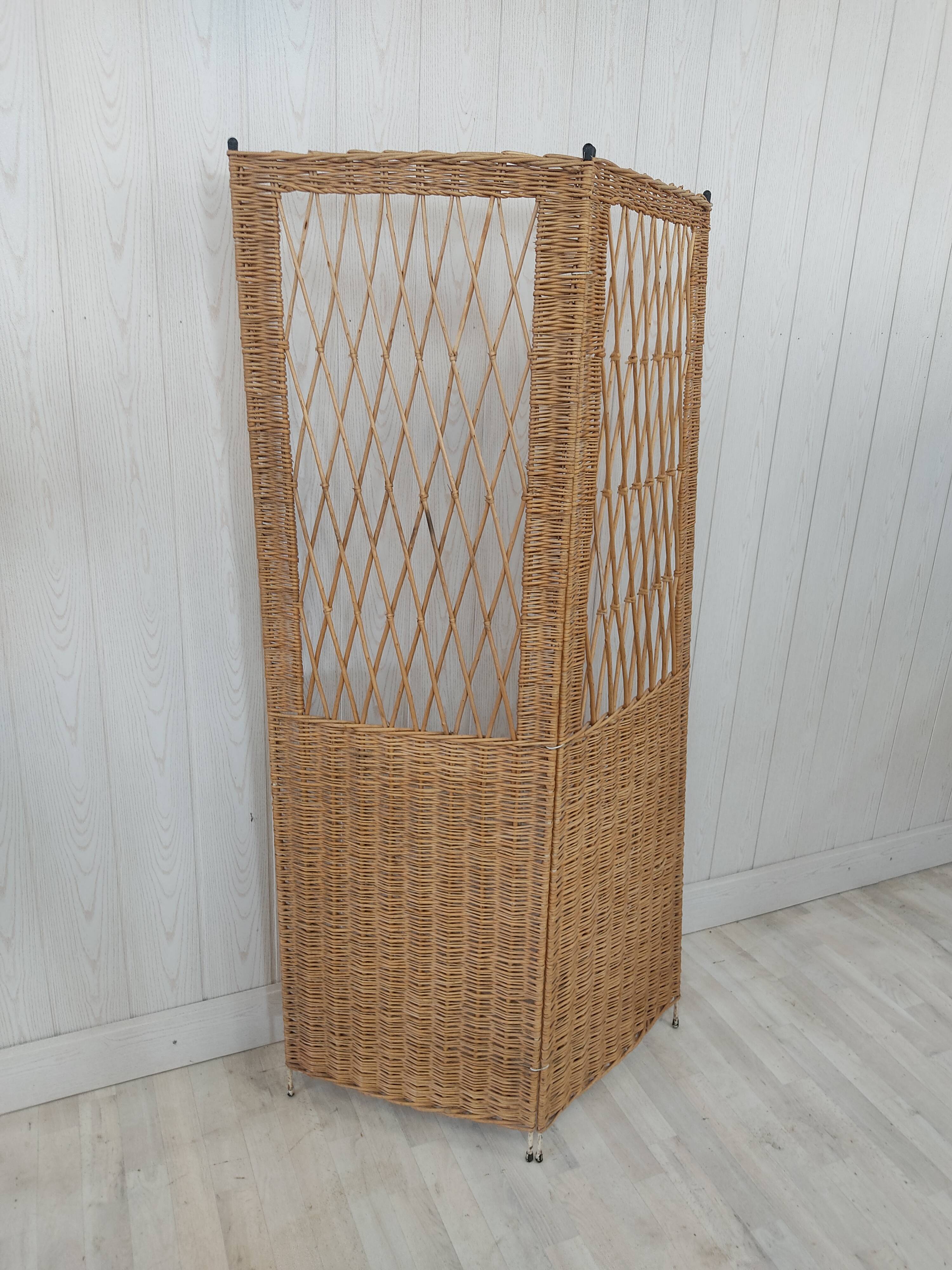 Rattan and wicker screen 2 leaves