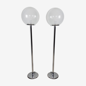 Paire de lampadaires de Massimo et Lella Vignelli pour Venini Murano 1982