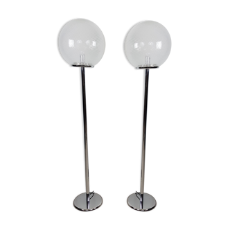 Paire de lampadaires de Massimo et Lella Vignelli pour Venini Murano 1982