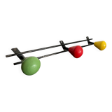 Vintage wooden ball wall coat rack