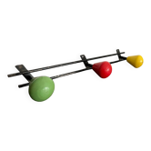 Vintage wooden ball wall coat rack