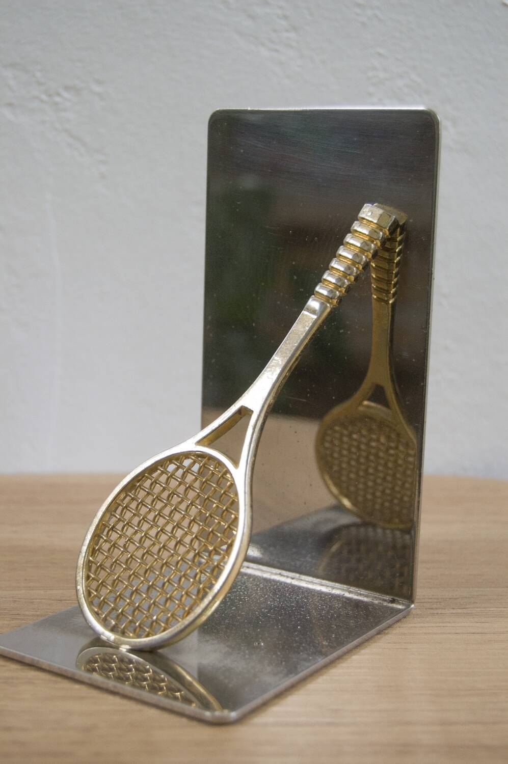 Paire de serre-livres vintage en forme de raquette de tennis – années 1980