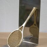 Paire de serre-livres vintage en forme de raquette de tennis – années 1980