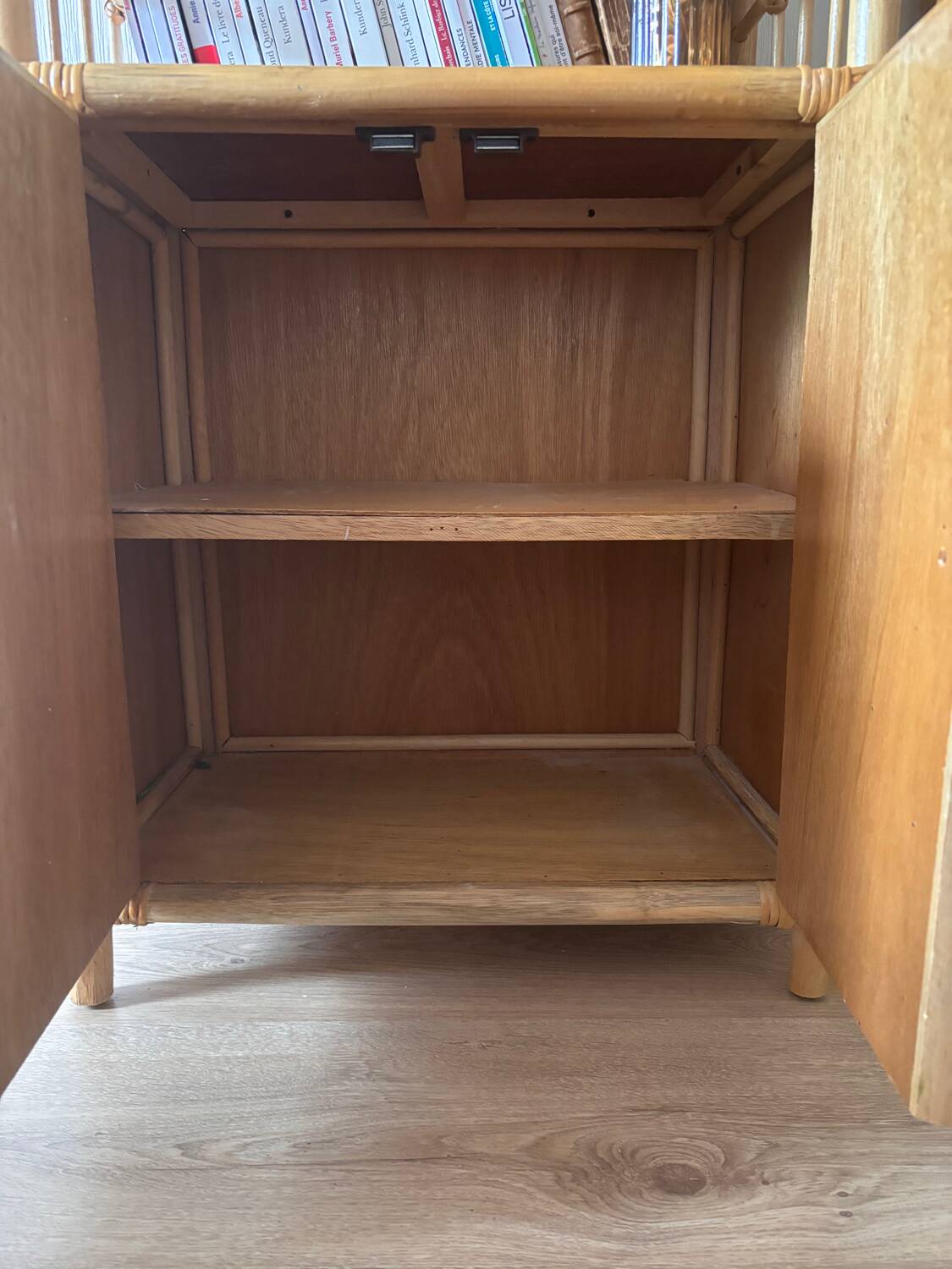 Storage unit, rattan bookcase, 1970