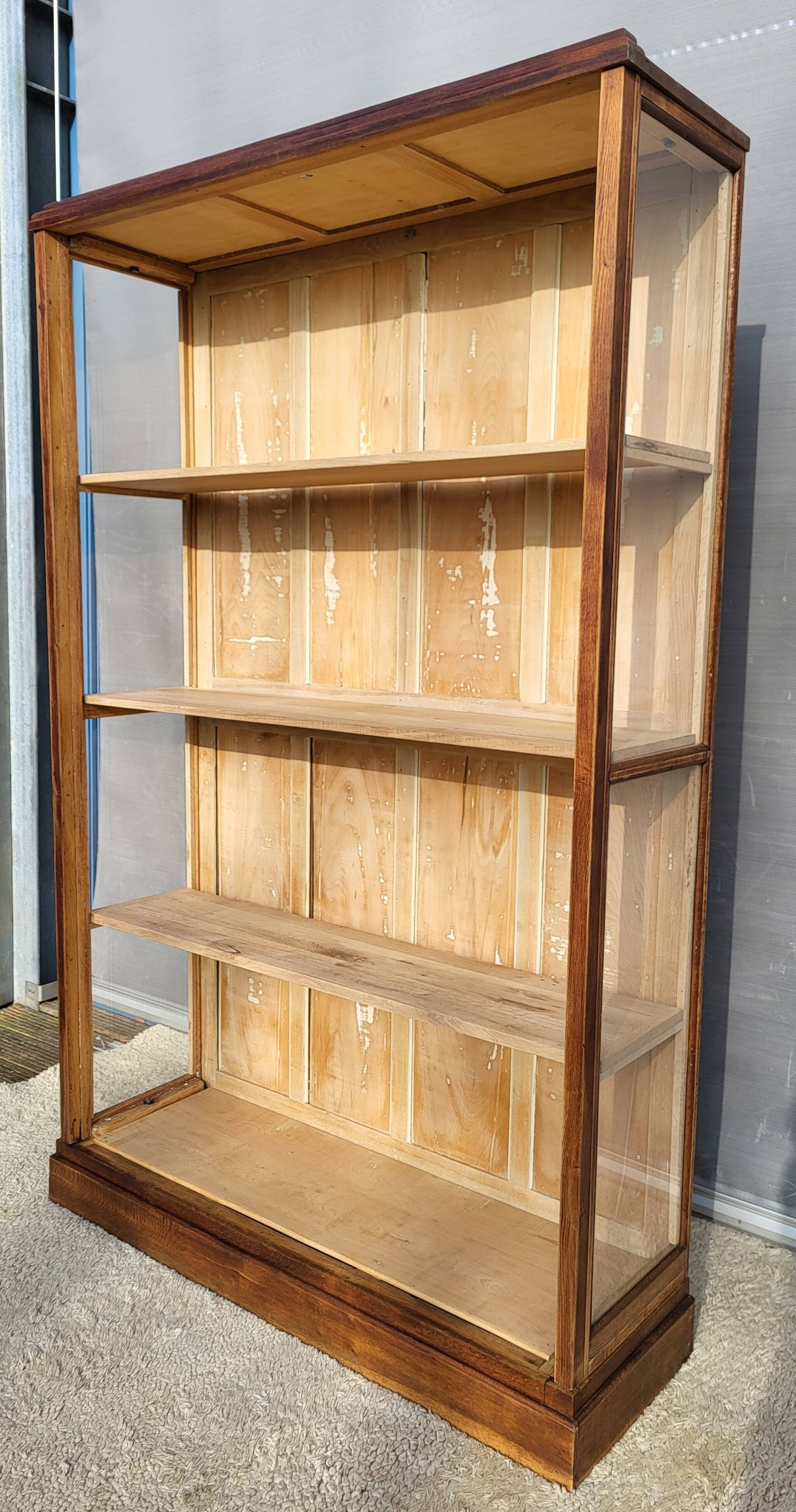 Art Deco oak museum display case