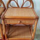 2 rattan rattan banbou bedside tables with vintage drawer