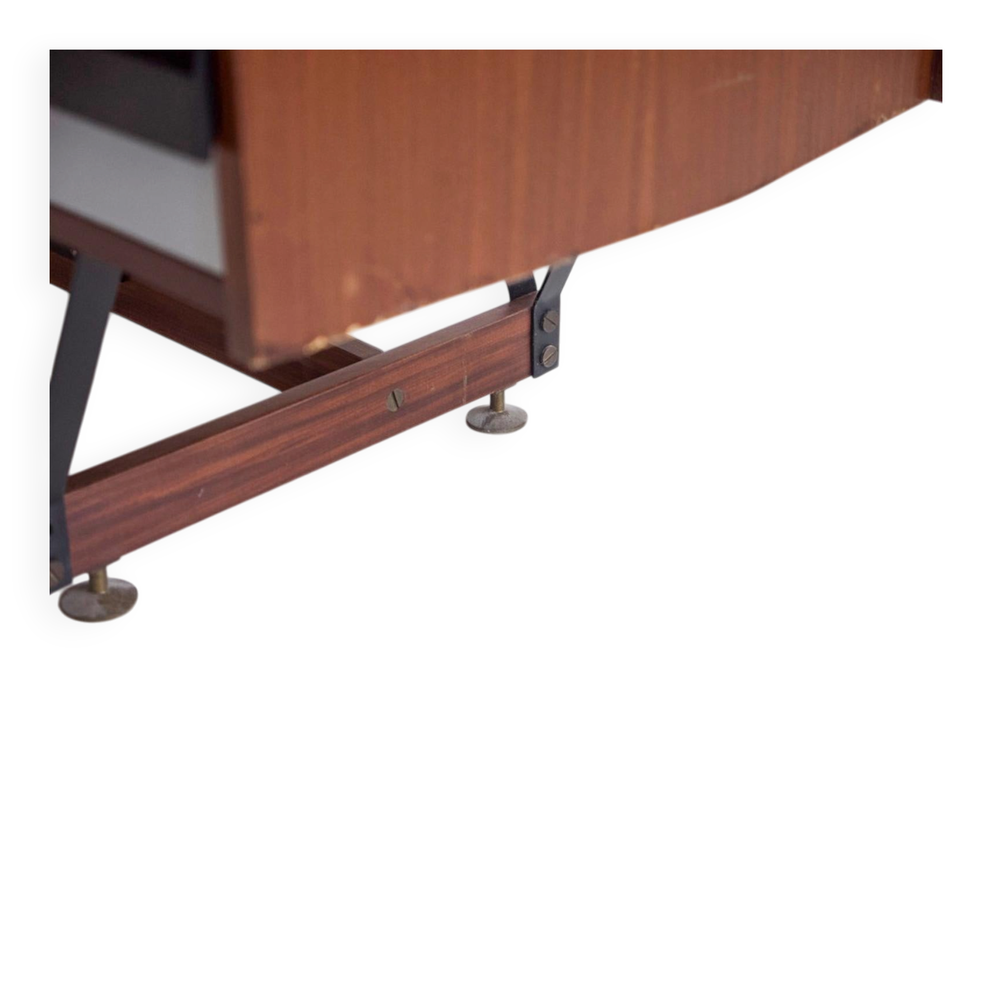 Small wooden desk with metal structure, Italy, 1960s.