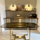Belgo dining table chrome 1970s smoked glass