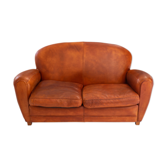 2-seater club sofa in sheep leather