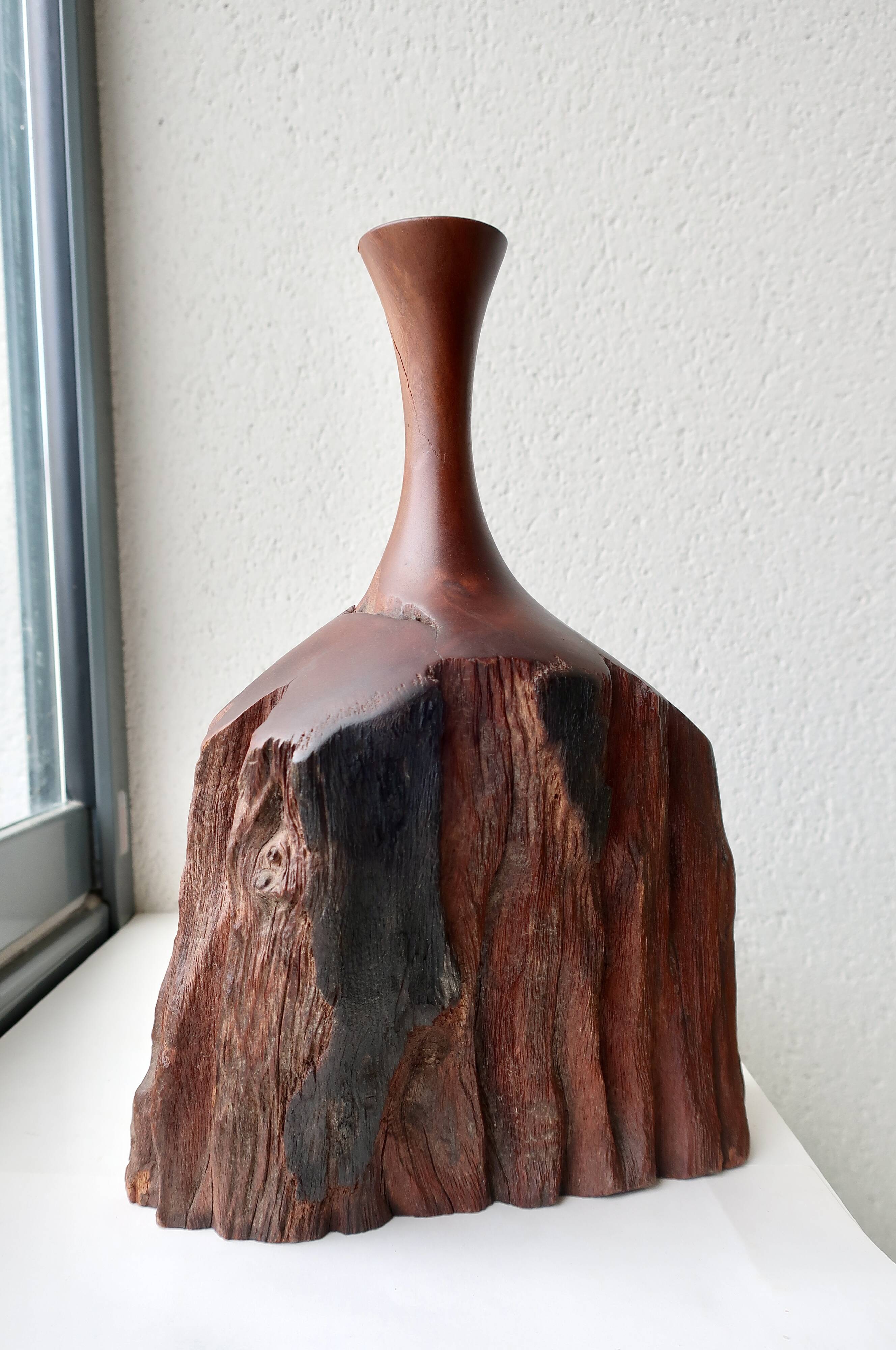 Vase Sculpture 20th Century Australian Rosewood DLG Doug Ayers