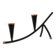 Black Painted Metal Candle Holder with Copper Detailing – Gunnar Ander for Ystad-Metall, Sweden, 1950s