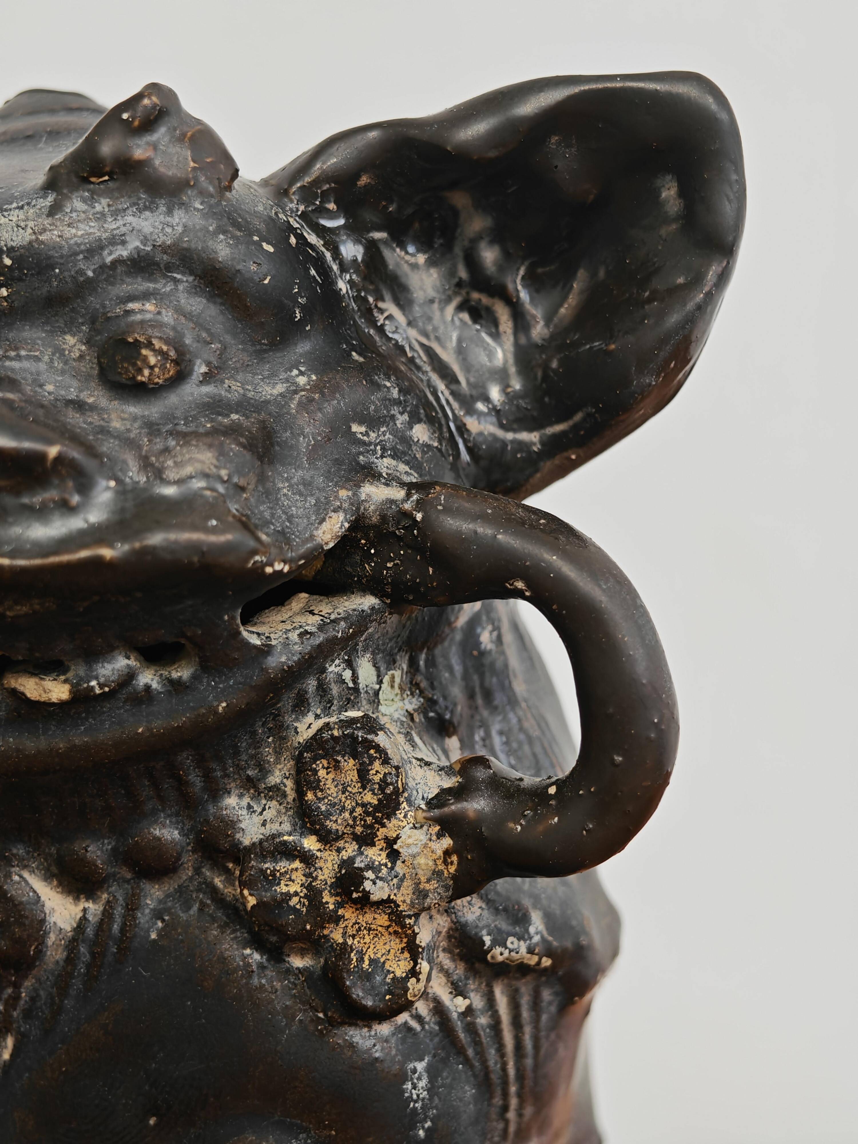 Pair of Foo Dogs in ceramic, 19th century