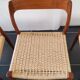 Danish dining chairs in wood and paper cord