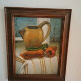 Still life in oil on panel signed J Gautier