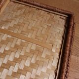 Wicker presentation basket tray