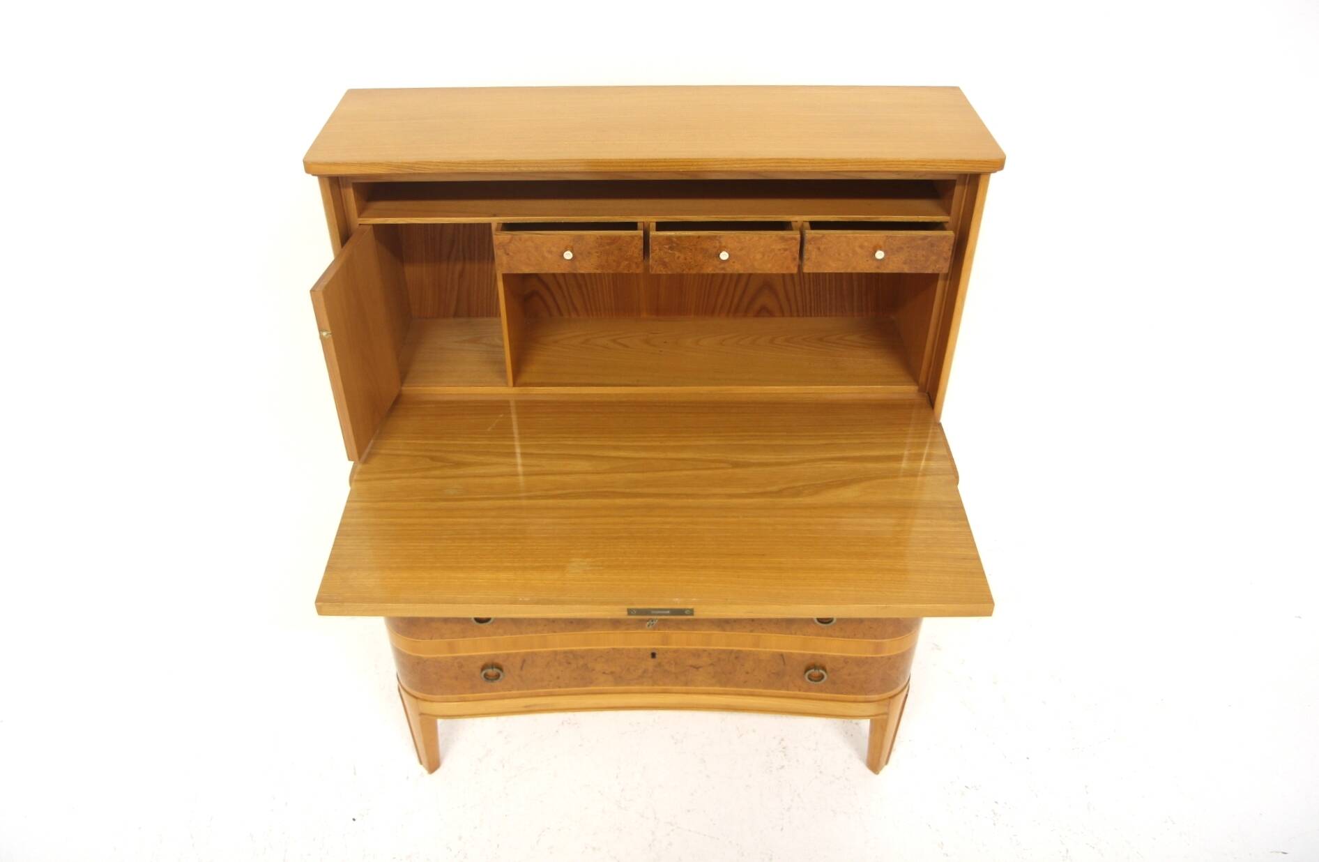 Secrétaire scandinave en orme, Swedish modern, Suède, 1940