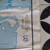 Ancienne carte géographique scolaire MDI plastifiée