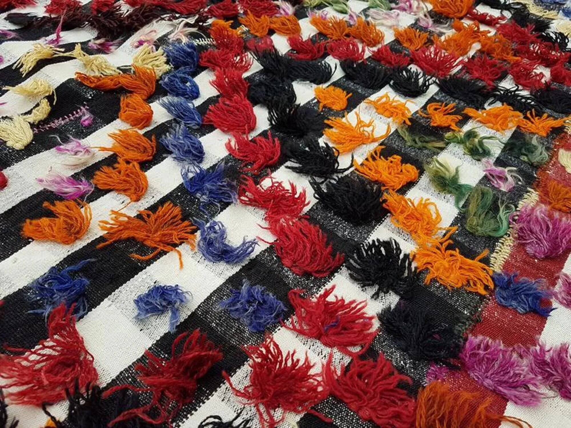 Vintage Turkish rug handmade 190x438 cm