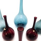 Set de 6 vases tulipe en verre soufflé par Arthur Percy, Gullaskruf, Suède